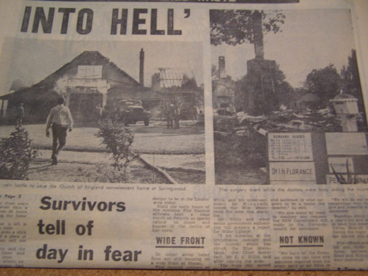 Newspaper coverage of the 1957 bushfire..."When a howling westerly turned Leura into a flaming wreck in an hour."